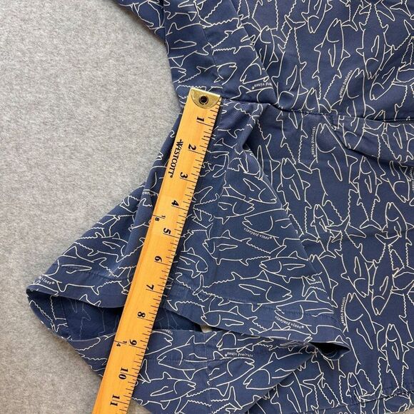 Vineyard Vines Men's Navy Blue Fish Print Cotton Shorts Size 34 x 7 Casual Chino - Picture 4 of 10